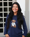 Navy Bud the Dachshund Patch Sweater