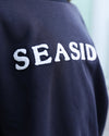 Navy Chenille Seaside Sweatshirt detail show of logo