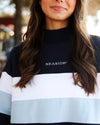 Navy Color Block Seaside Mock Neck The Seaside Style 30A Navy 