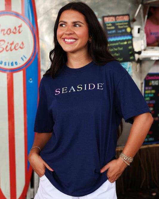 Navy Blue Colors of Seaside Rainbow Tee