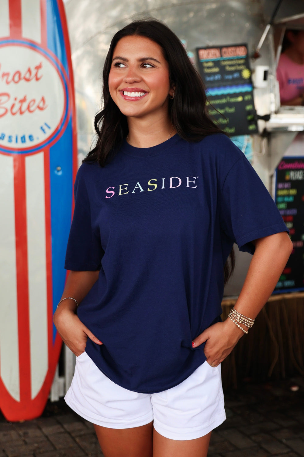 Navy Blue Colors of Seaside Rainbow Tee