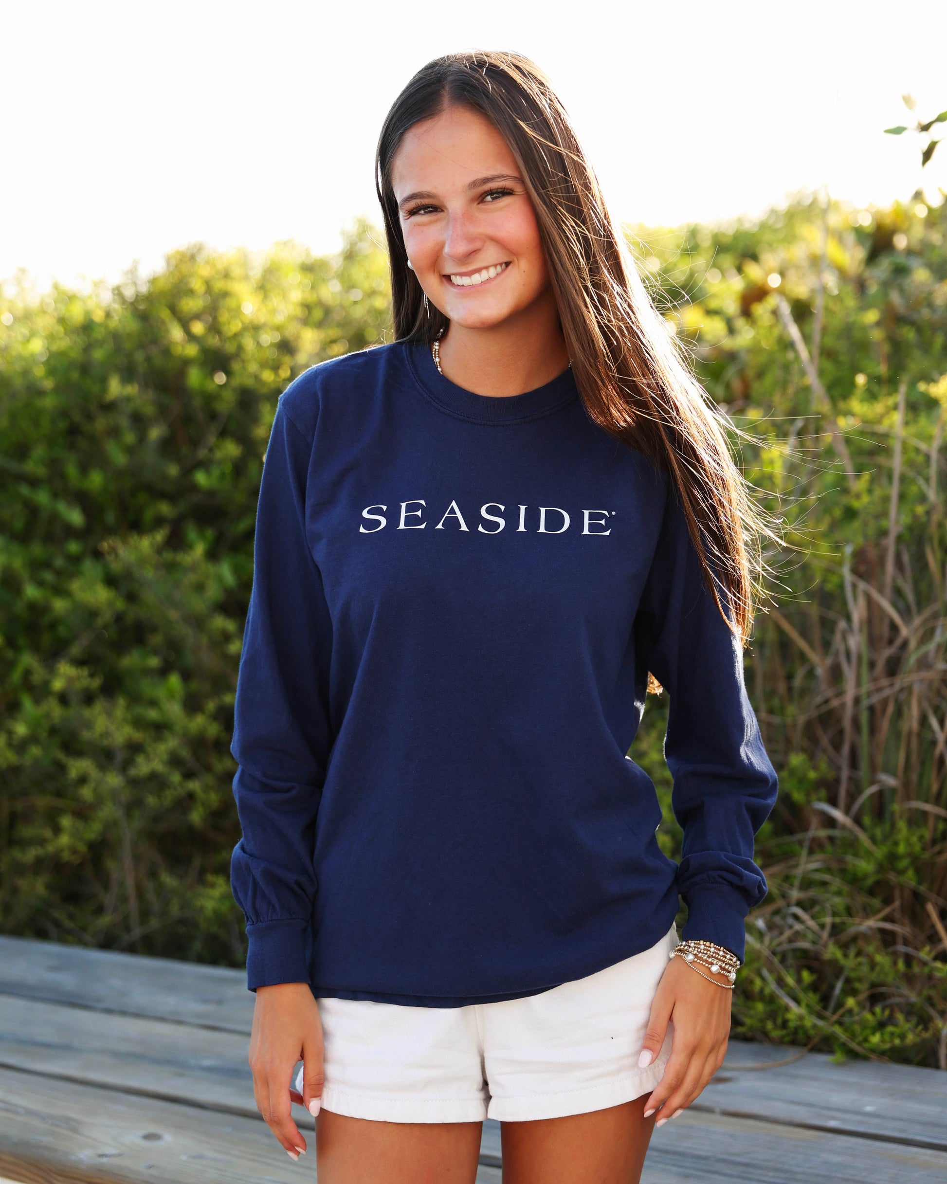 Navy Longsleeve Unisex Seaside Tee 30A The Seaside Style Florida