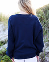 Navy Blue Old School Seaside Crew Sweatshirt The Seaside Style 30a
