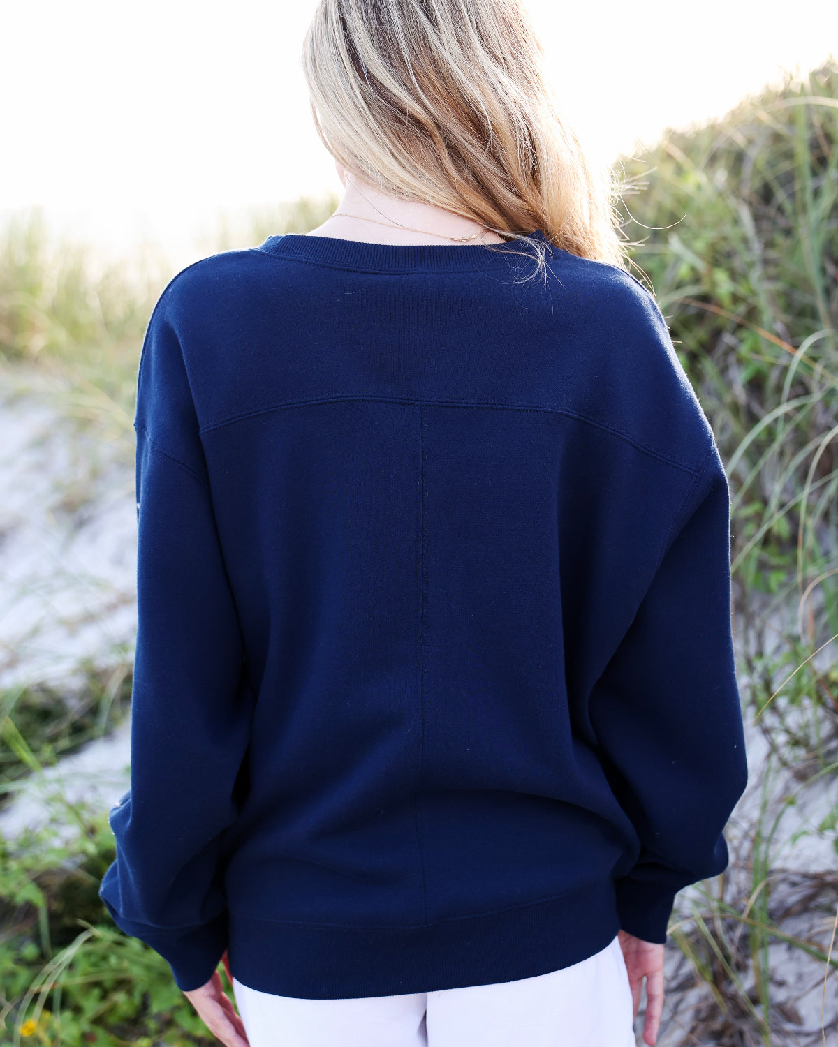 Navy Blue Old School Seaside Crew Sweatshirt The Seaside Style 30a