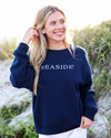 Navy Blue Old School Seaside Crew Sweatshirt The Seaside Style 30a