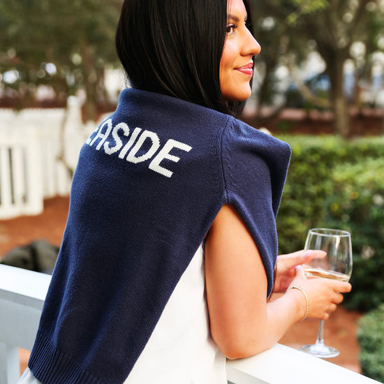Navy Seaside Ellsworth and Ivey Knit Sweater Seaside Florida The Seaside Style 30A