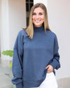 Navy Blue Seaside Mock Neck Sweatshirt The seaside style 30a