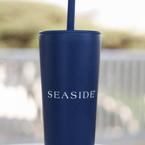 Navy Seaside Straw Tumbler The Seaside Style 30A Florida