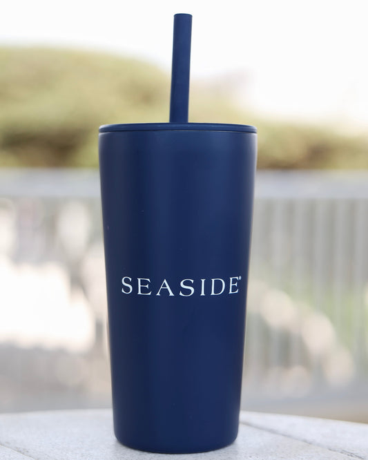 Navy Seaside Straw Tumbler The Seaside Style 30A Florida