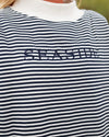 Navy Stripe Seaside Mock Neck Sweatshirt The Seaside Style 30a