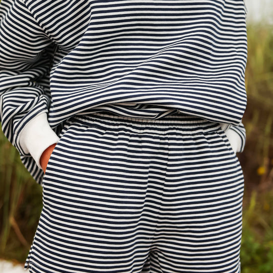 Navy Stripe Seaside Shorts The Seaside Style 30a