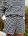 Navy Stripe Seaside Shorts The Seaside Style 30a