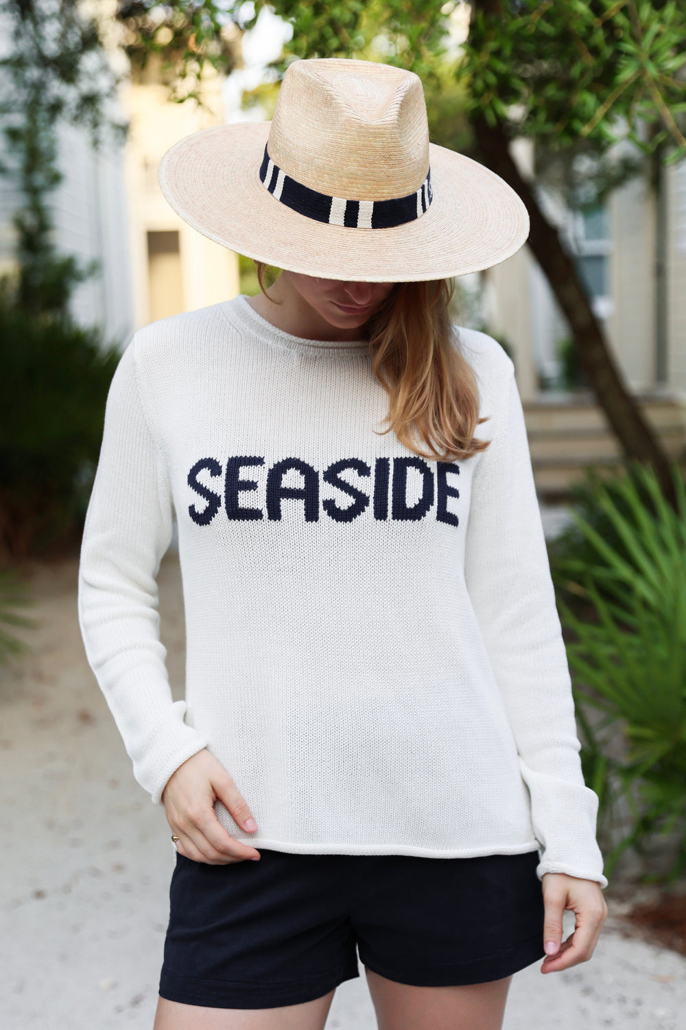 Navy Stripe Seaside Sunshine Tienda Hat