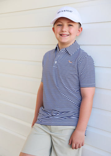 Navy Stripe Youth Bud Polo The Seaside Style The Beaufort Bonnet CO