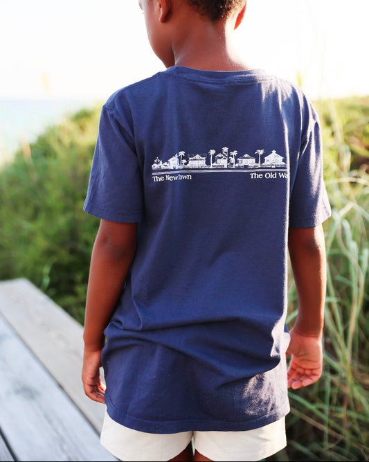 Navy blue Youth Shortsleeve Seaside Tee Back