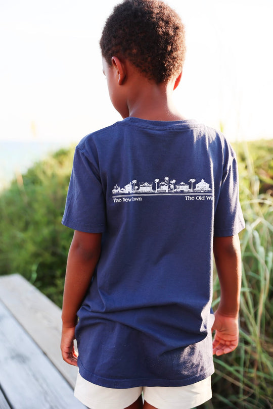 Navy blue Youth Shortsleeve Seaside Tee Back