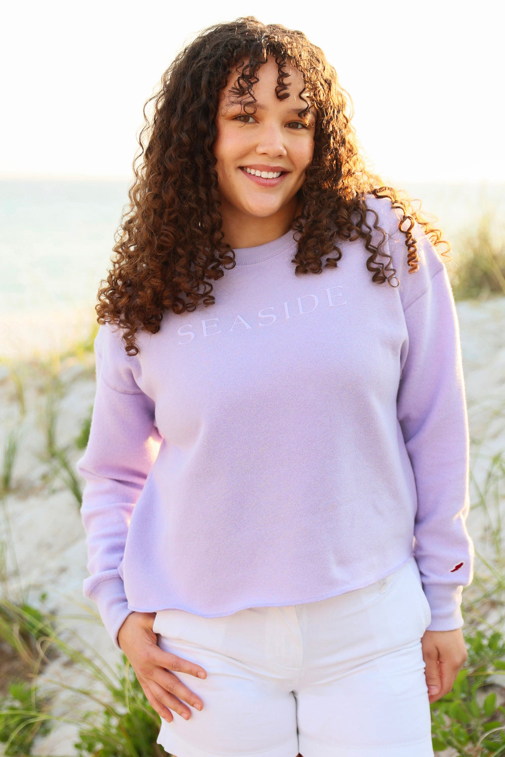Orchid Seaside Reverse Fleece Midi Sweatshirt