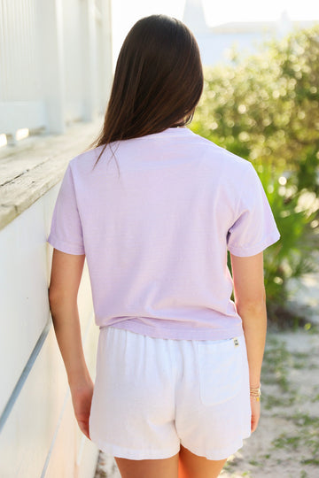 Orchid Purple Cropped Seaside Tee Back