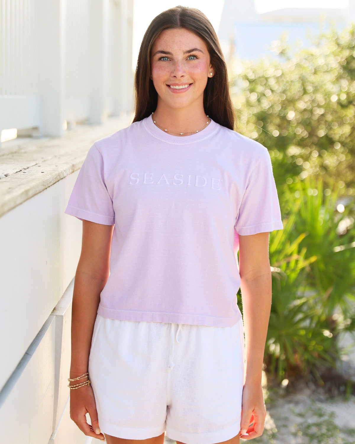 Orchid Purple Cropped Seaside Tee