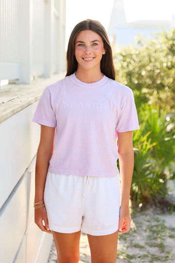 Orchid Purple Cropped Seaside Tee