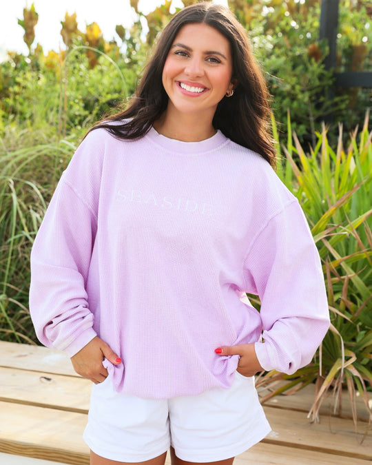 Orchid Seaside Corded Embroidered Sweatshirt – The Seaside Style