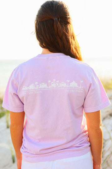 Orchid Purple Shortsleeve Unisex Seaside Tee The new town the old ways 