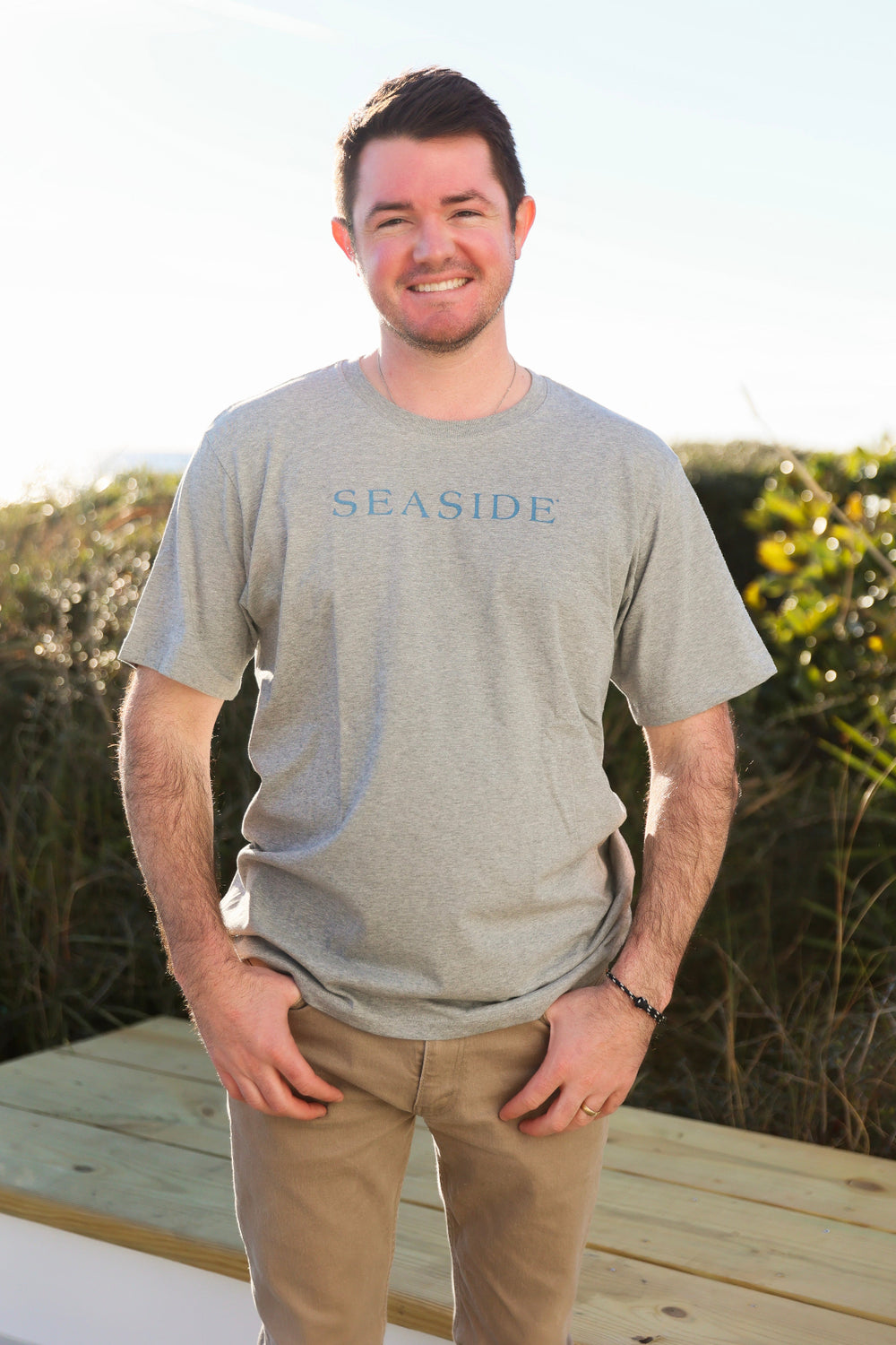 The Seaside Style Oxford Heather Gray Shortsleeve Unisex Seaside Tee