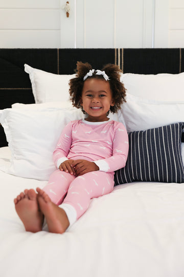 Pink Bud the Dachshund dog 2 Piece Pajama Set uptown baby 