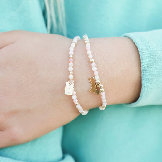 Pink Opal Worthy Bud Charm Bracelet