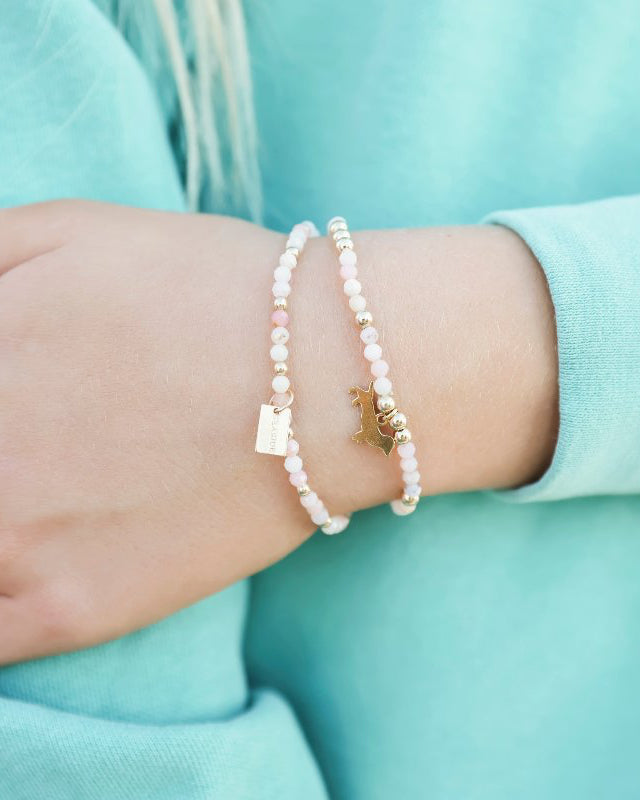 Pink Opal Worthy Bud Charm Bracelet