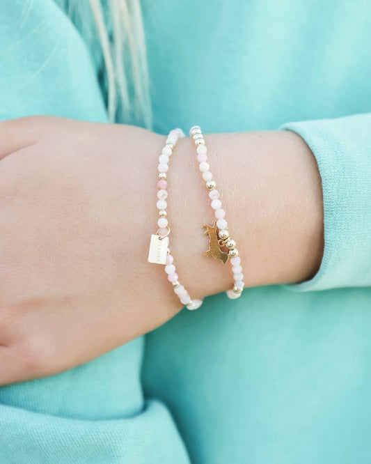 Pink Opal Worthy Bud Charm Bracelet