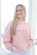 Pink Seaside Corded Embroidered Sweatshirt