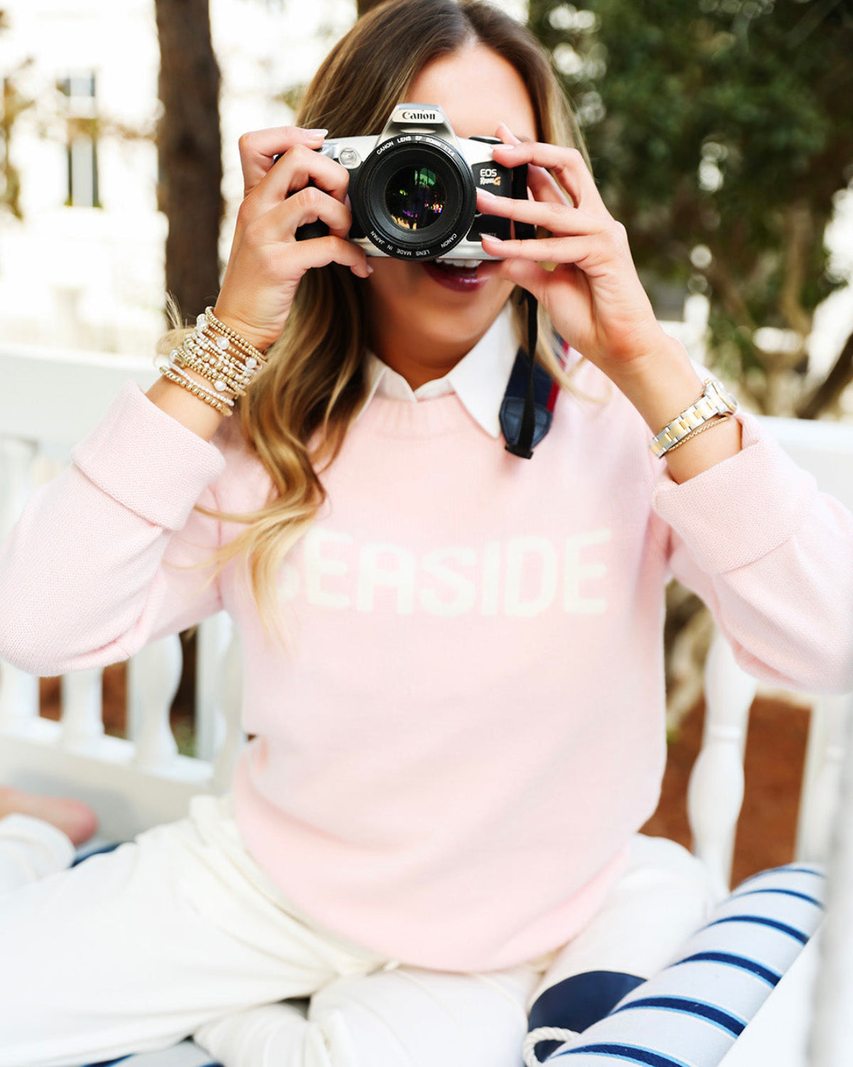 Pink Seaside Ellsworth and Ivey Knit Sweater Seaside Florida The Seaside Style 30A