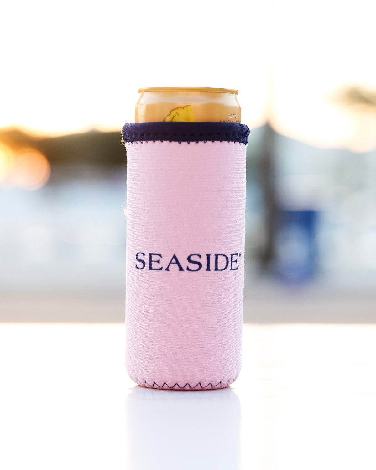 Pink Seaside Slim Can Insulator