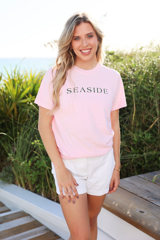 Pink Shortsleeve Unisex Seaside Tee