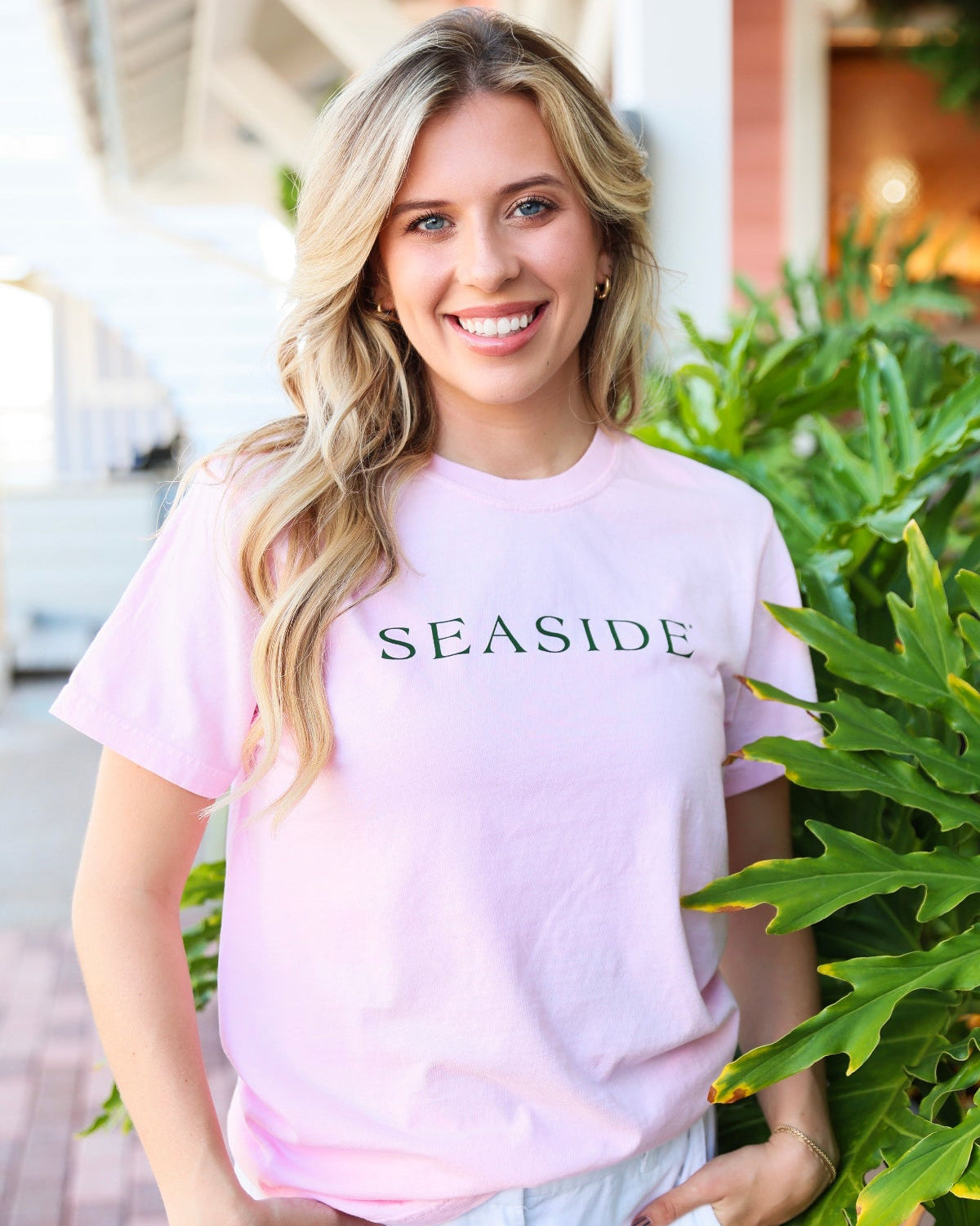 Pink Shortsleeve Unisex Seaside Tee 