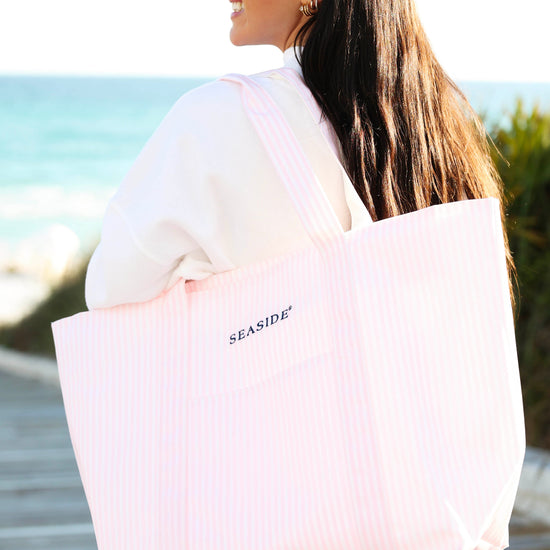 Pink Stripe Seaside Jumbo Tote The Seaside Style TRVL 30A