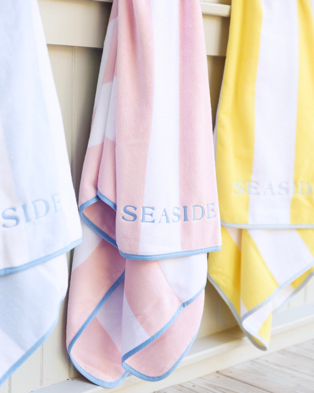 Weezie Pink Stripe Seaside Beach Towel – The Seaside Style