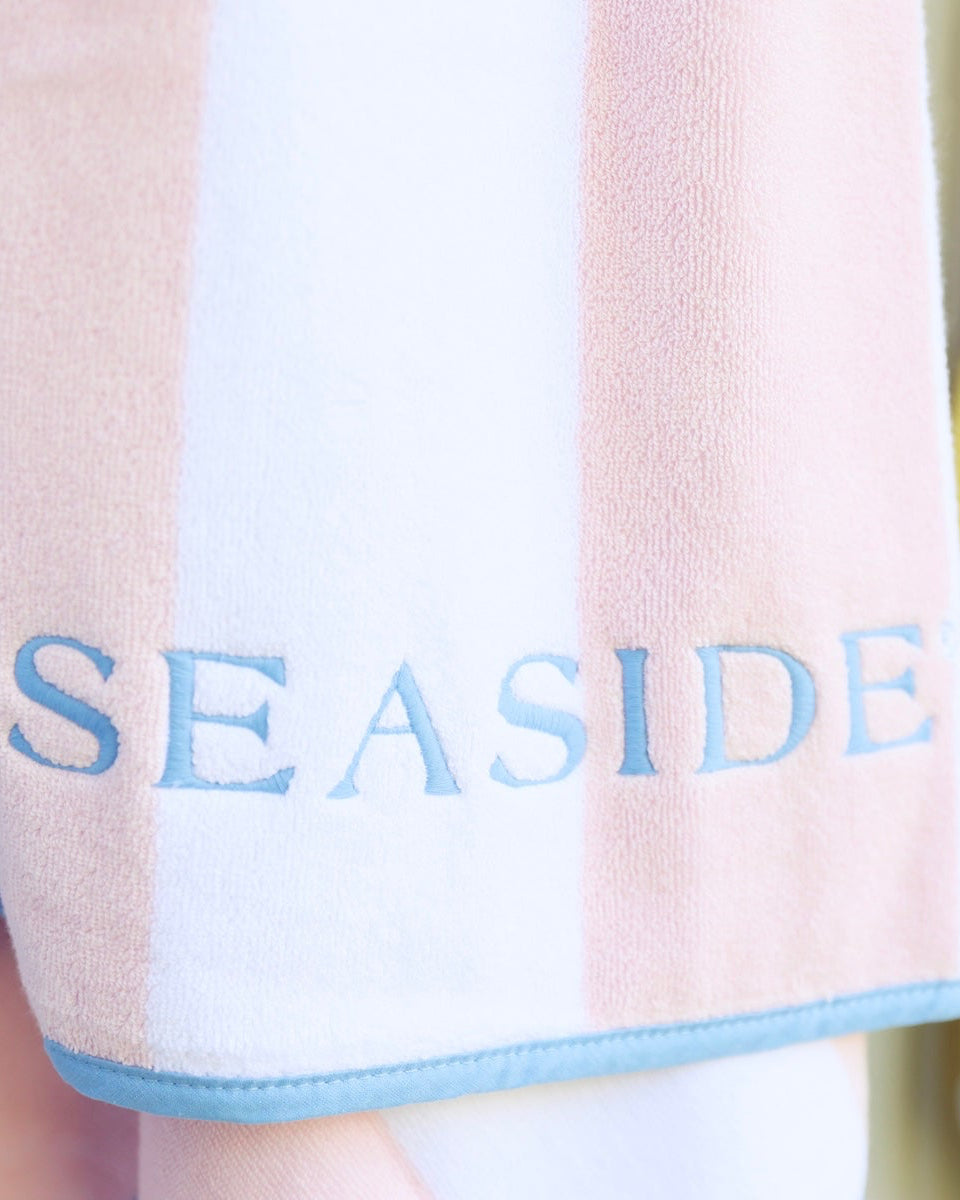 Weezie Pink Stripe Seaside Beach Towel – The Seaside Style