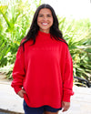 Red Seaside Mock Neck Sweatshirt 30A The Seaside Style