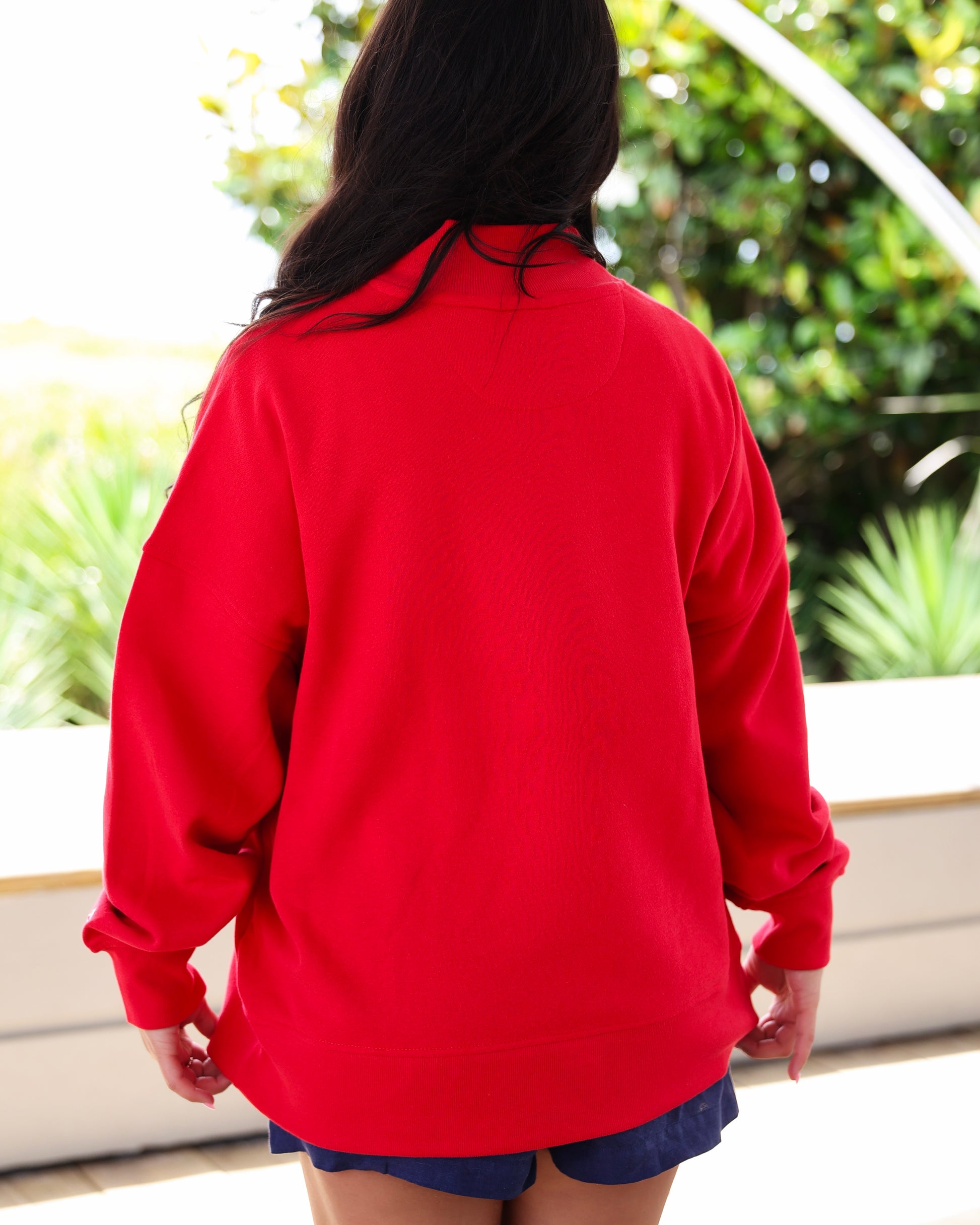 Red Seaside Mock Neck Sweatshirt 30A The Seaside Style