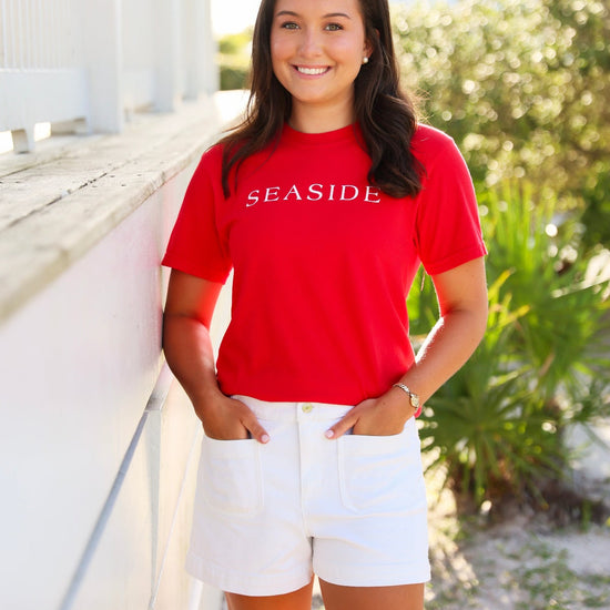 Red Shortsleeve Unisex Seaside Tee