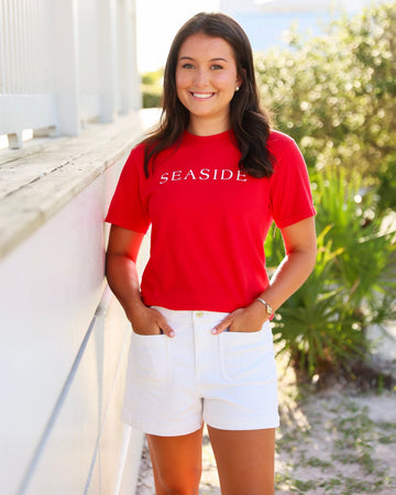 Red Shortsleeve Unisex Seaside Tee