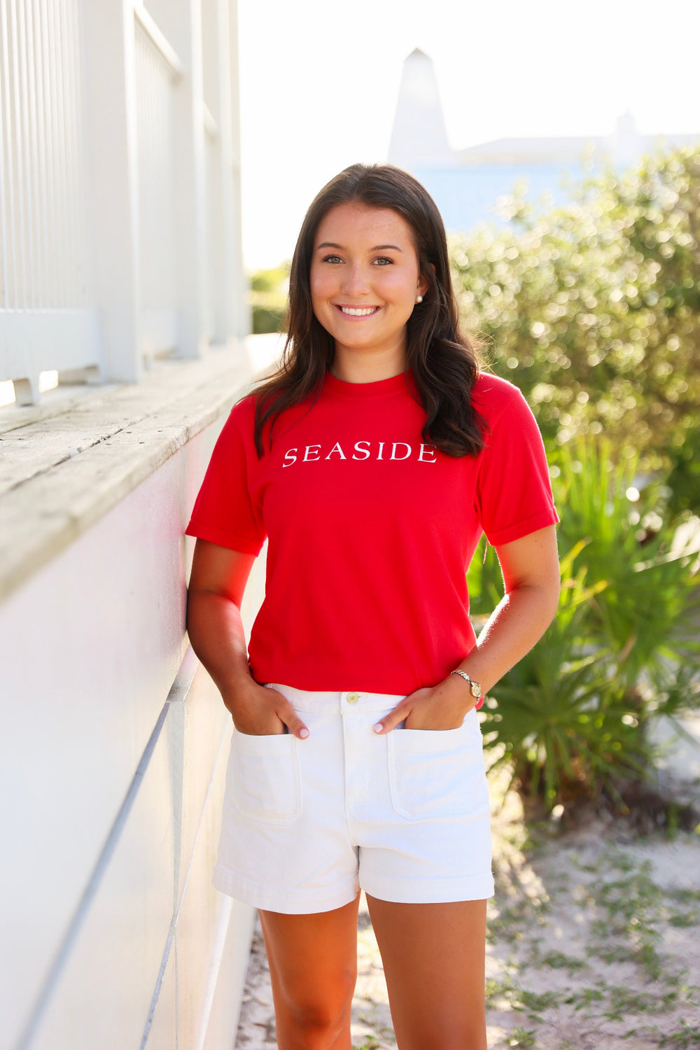 Red Shortsleeve Unisex Seaside Tee