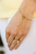 The Seaside Style Classic 3mm Gold Bracelet with Seaside Tag