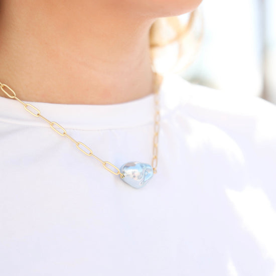 Sarah Pearl Necklace Chambray Seaside Florida 30A