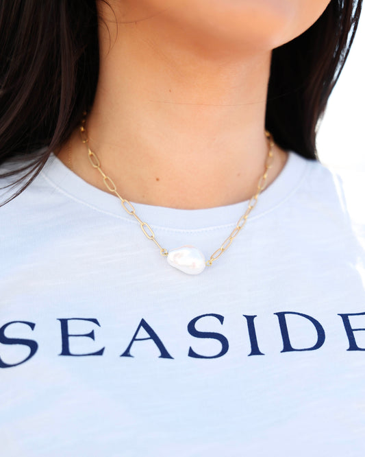Sarah Pearl Necklace White Seaside florida 30A Jewelry