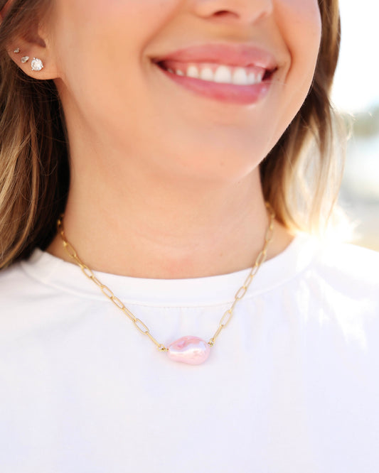 Pink Blossom Pearl Necklace Seaside Floirda 30A Jewelry