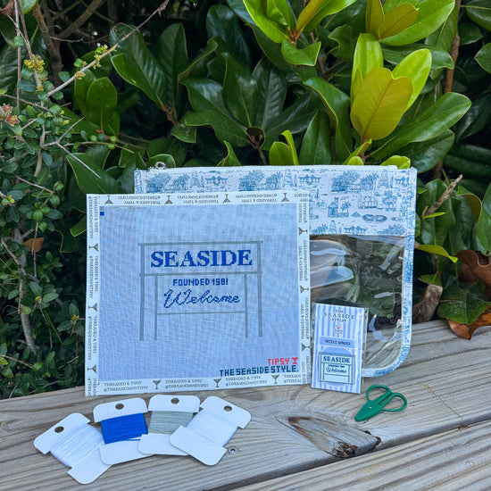 Seaside Welcome Sign Needlepoint Kit The Seaside Style 30a