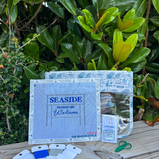 Seaside Welcome Sign Needlepoint Kit The Seaside Style 30a